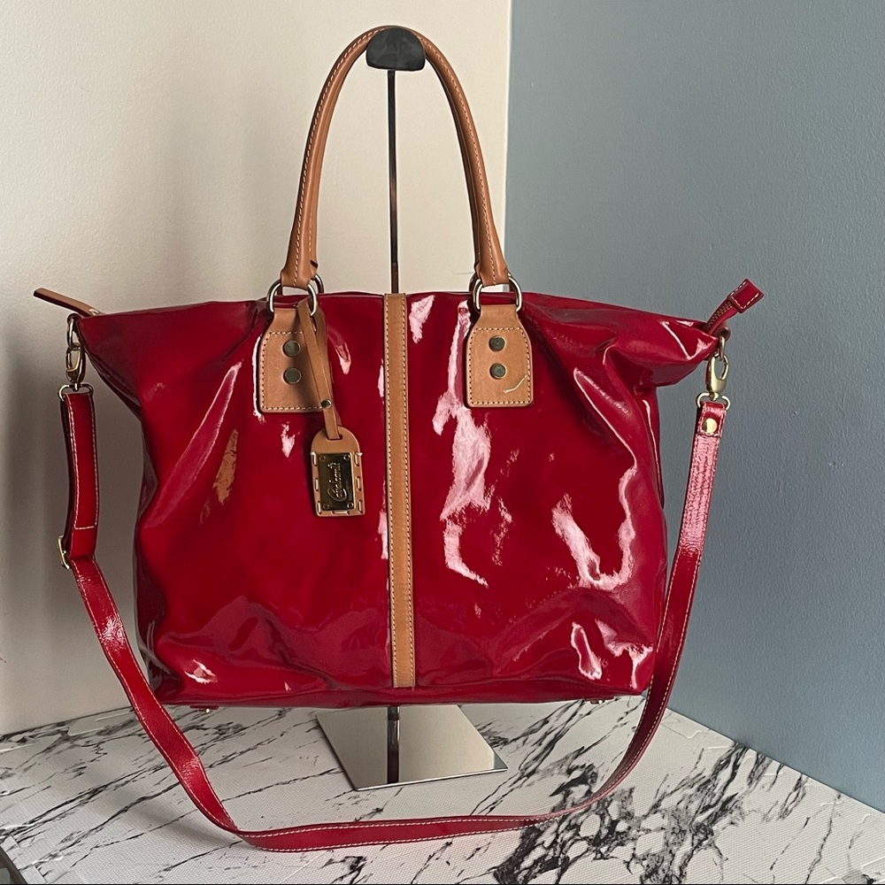 Cavalcanti Patent Red Women's XL two ways handbag